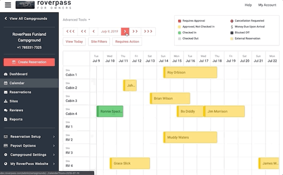RoverPass Calendar Details