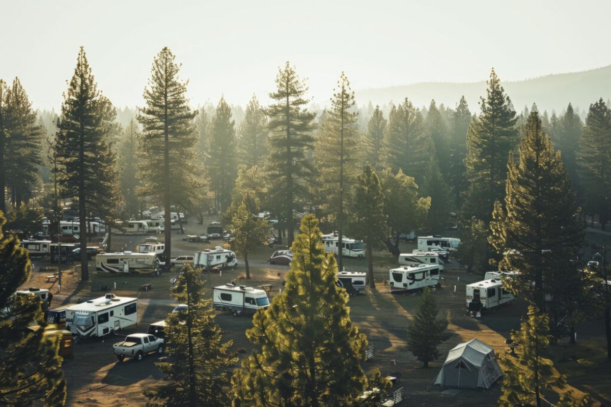 Rv parks in the forest 