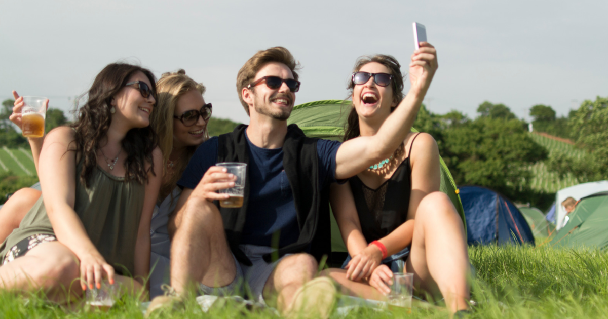 Campers enjoying the WiFi offered at their RV park.