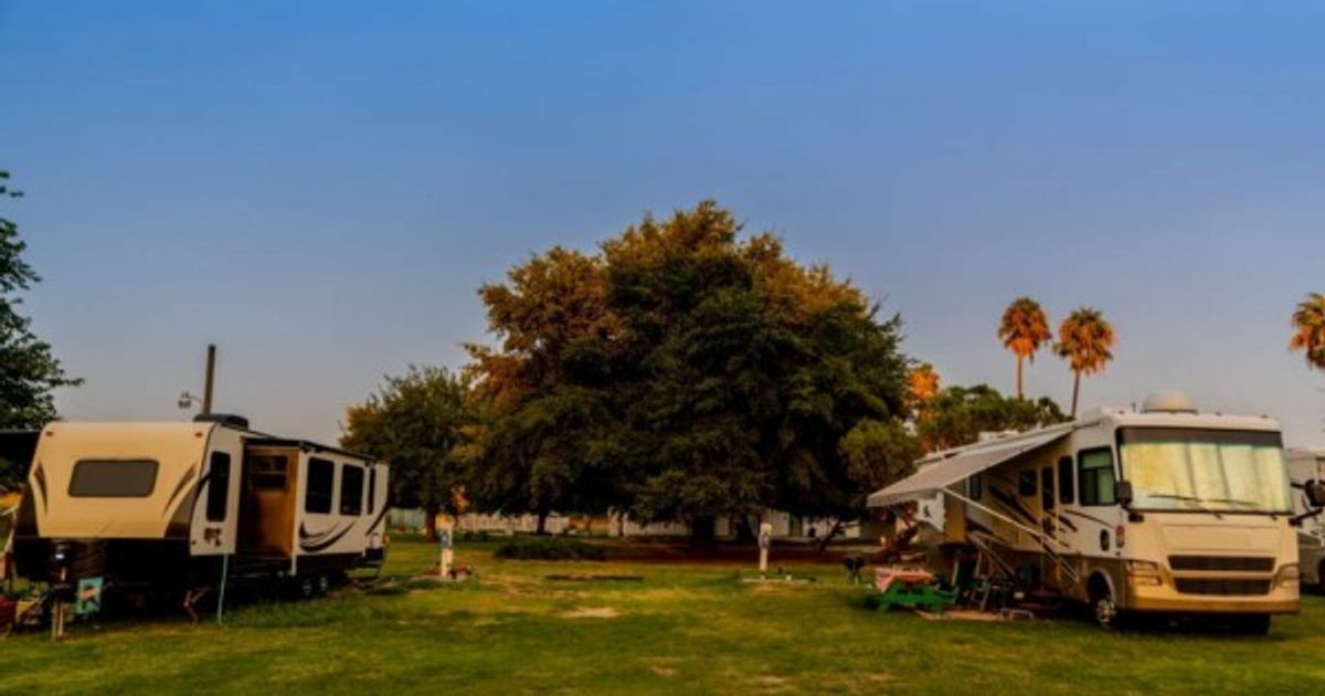 RV park in the United States at sunrise