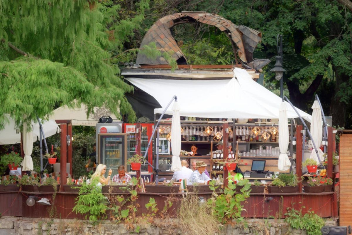 an outside view of a campground store 