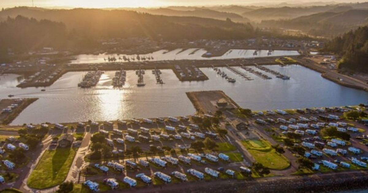 Aerial view of RV park in the United States