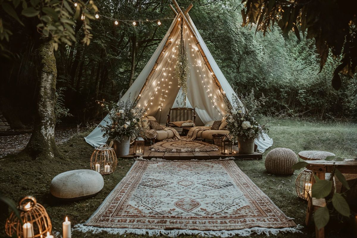 a glamping tent