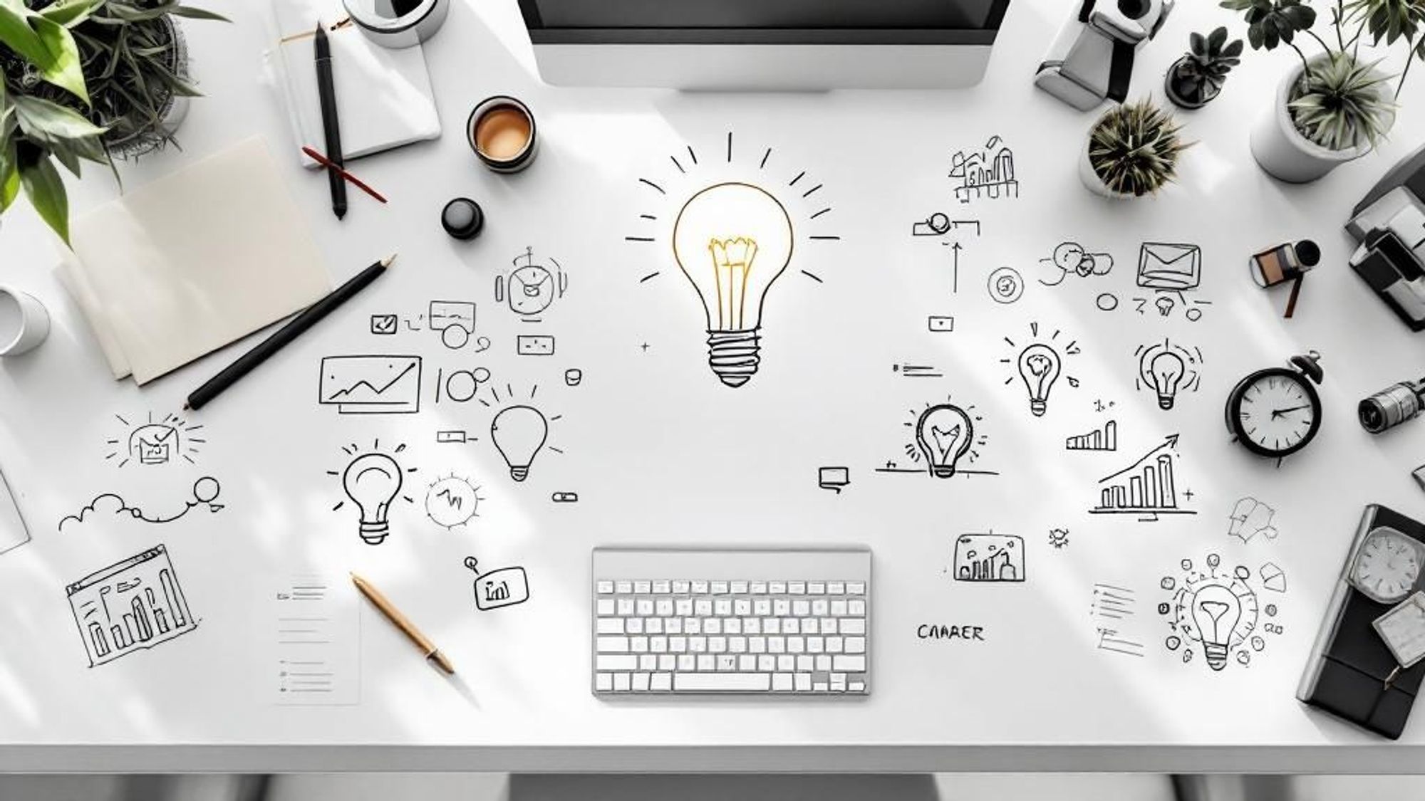 A person brainstorming ideas on a whiteboard, laying the groundwork for a content strategy.