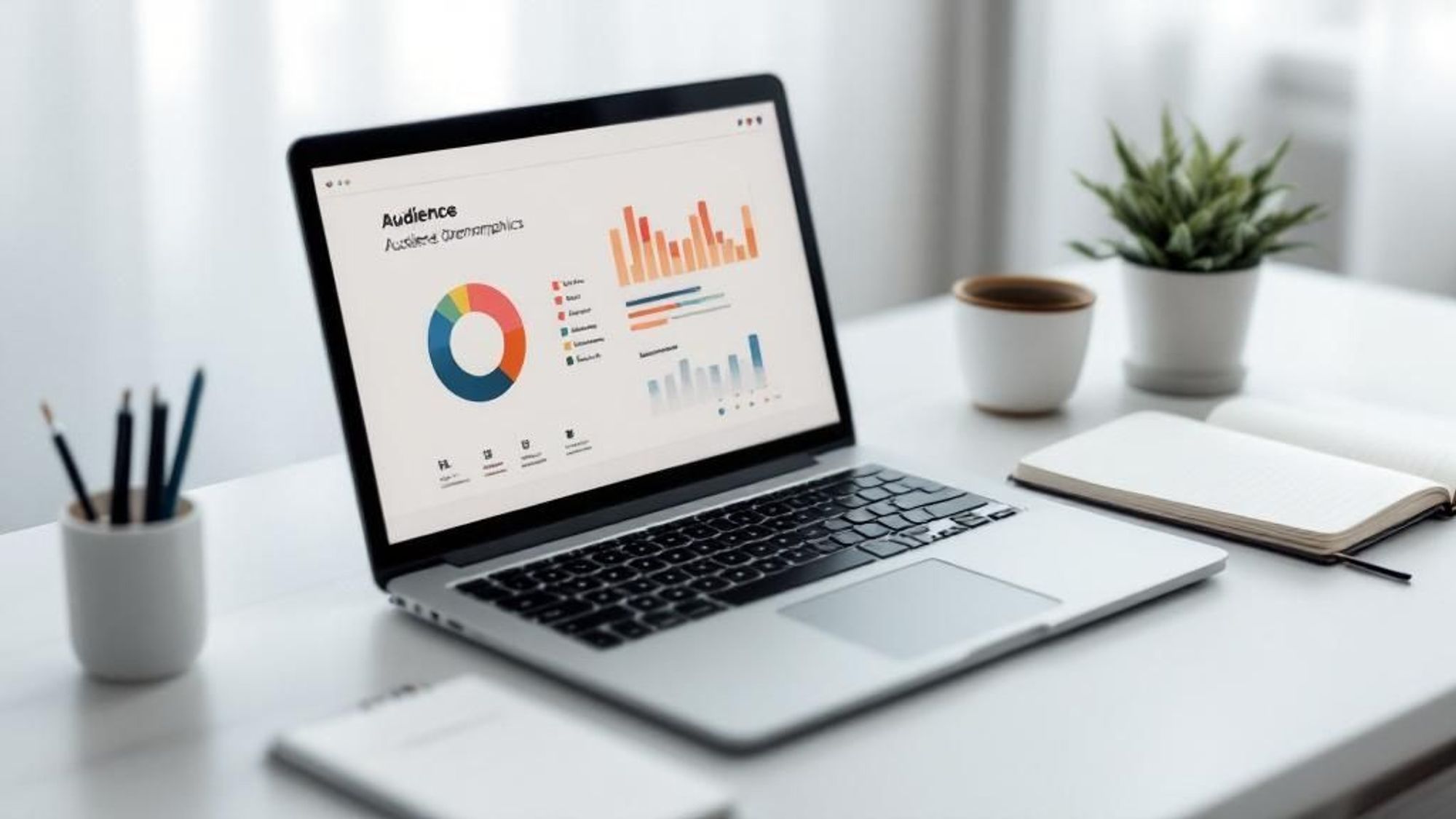 A visual representation of website analytics data, showing charts and graphs for audience demographics and engagement.