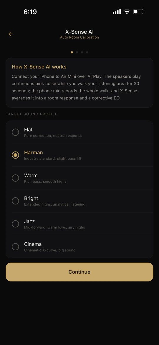 XSCACE Controller, X-Sense AI step 1: Choose a target sound