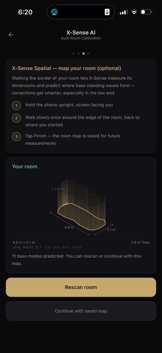 XSCACE Controller, X-Sense AI step 3: Walk the edge of the room