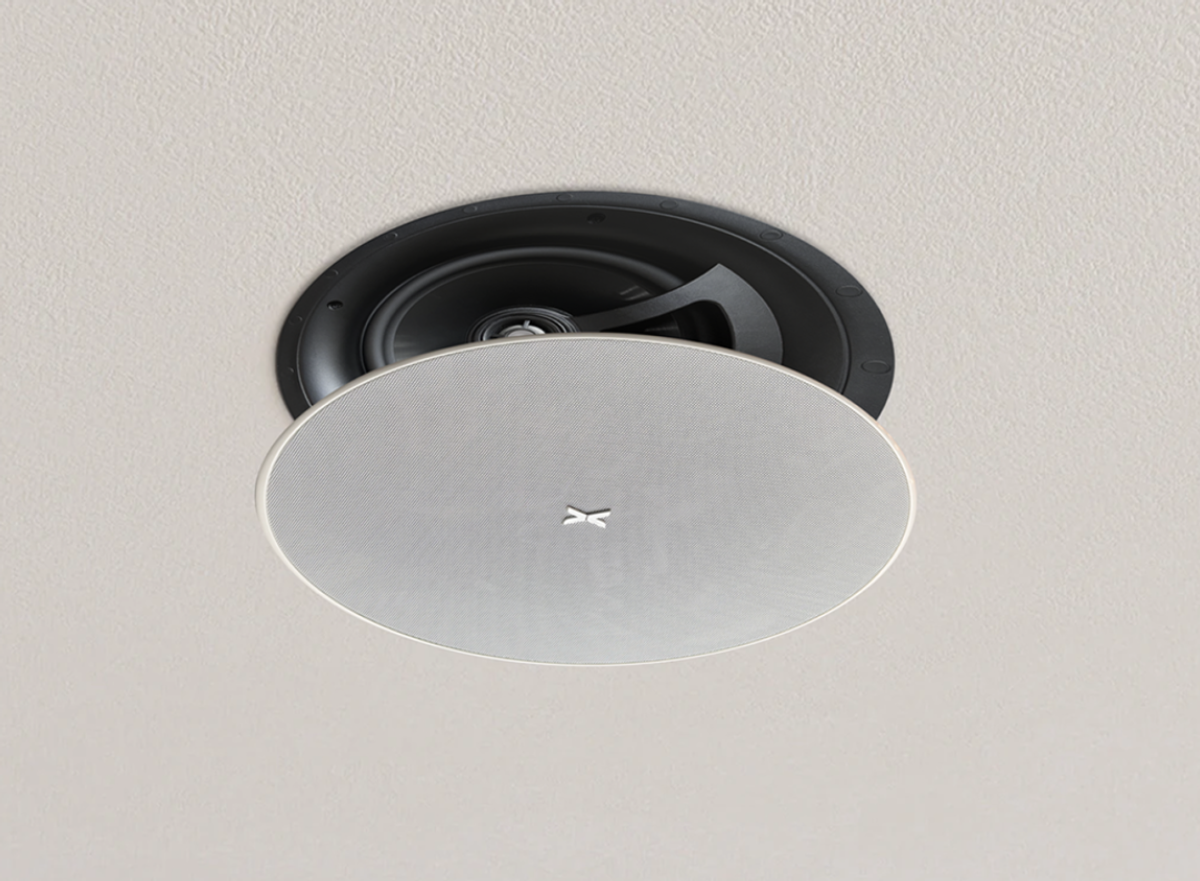 XSCACE in-ceiling speaker aluminium chassis close-up