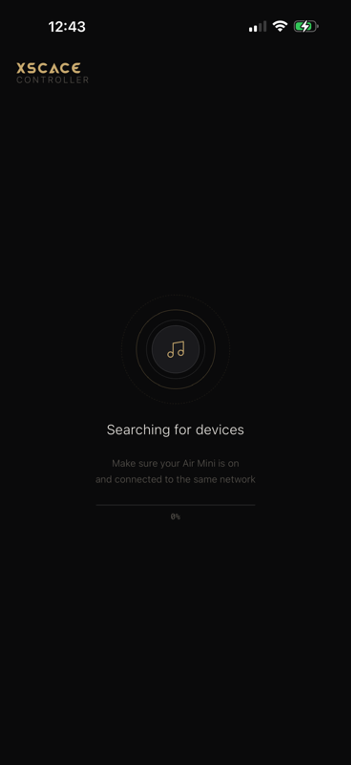 XSCACE Controller app device discovery screen