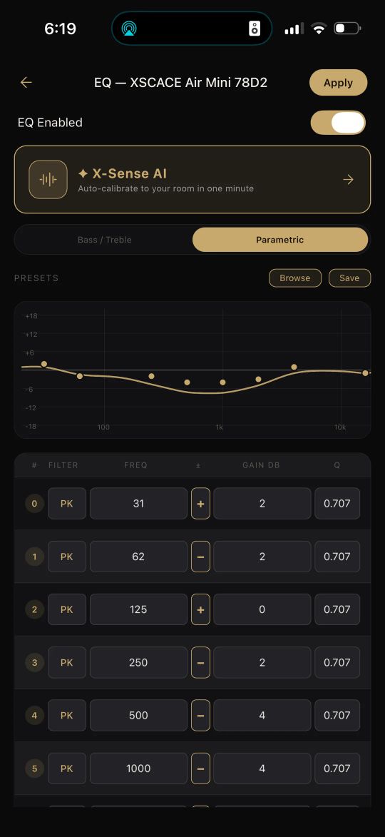 XSCACE Controller, X-Sense AI step 4: Get the EQ