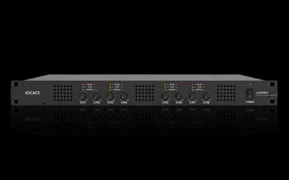 XSCACE Lucifer 8 eight-channel power amplifier front panel