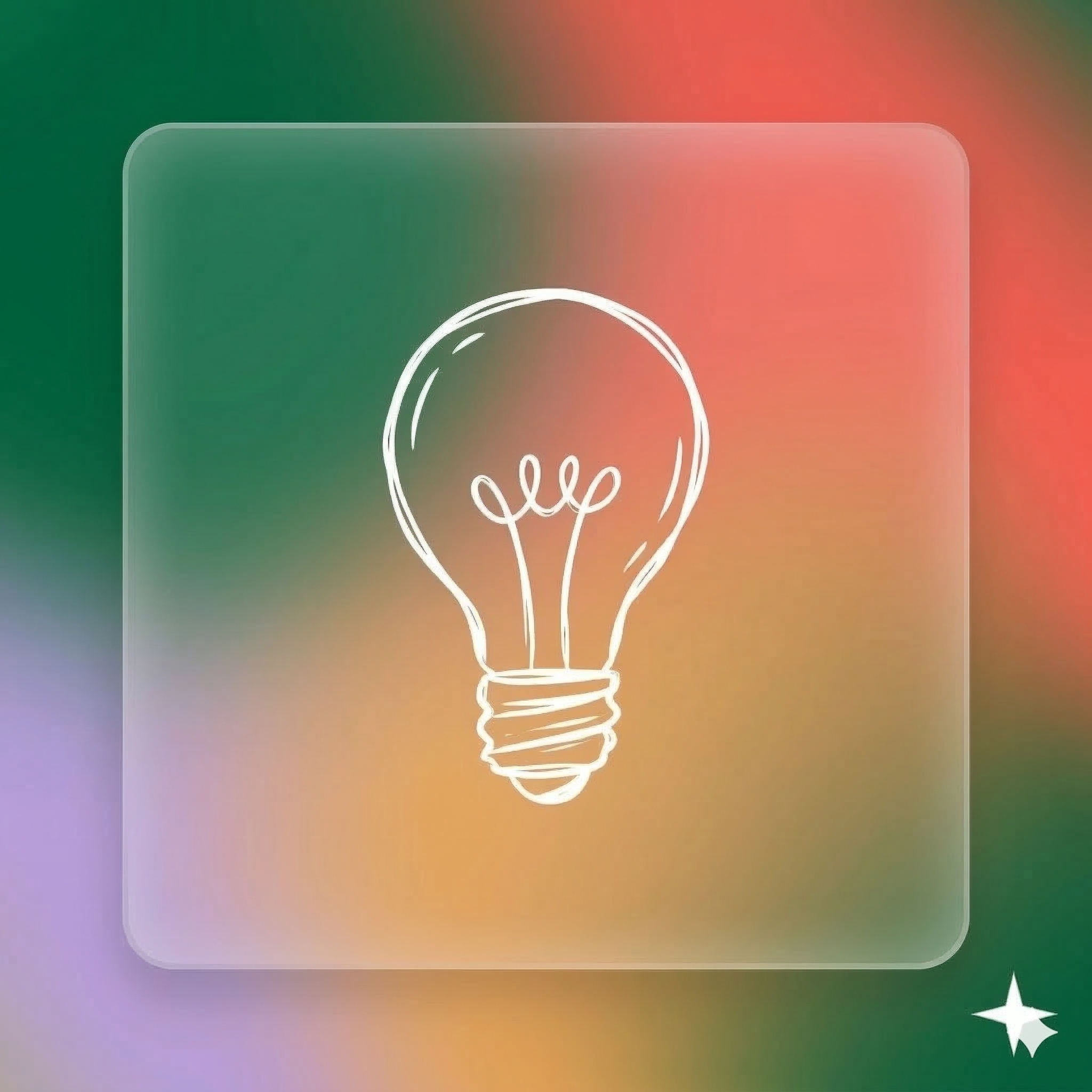 Lightbulb graphic with colored background