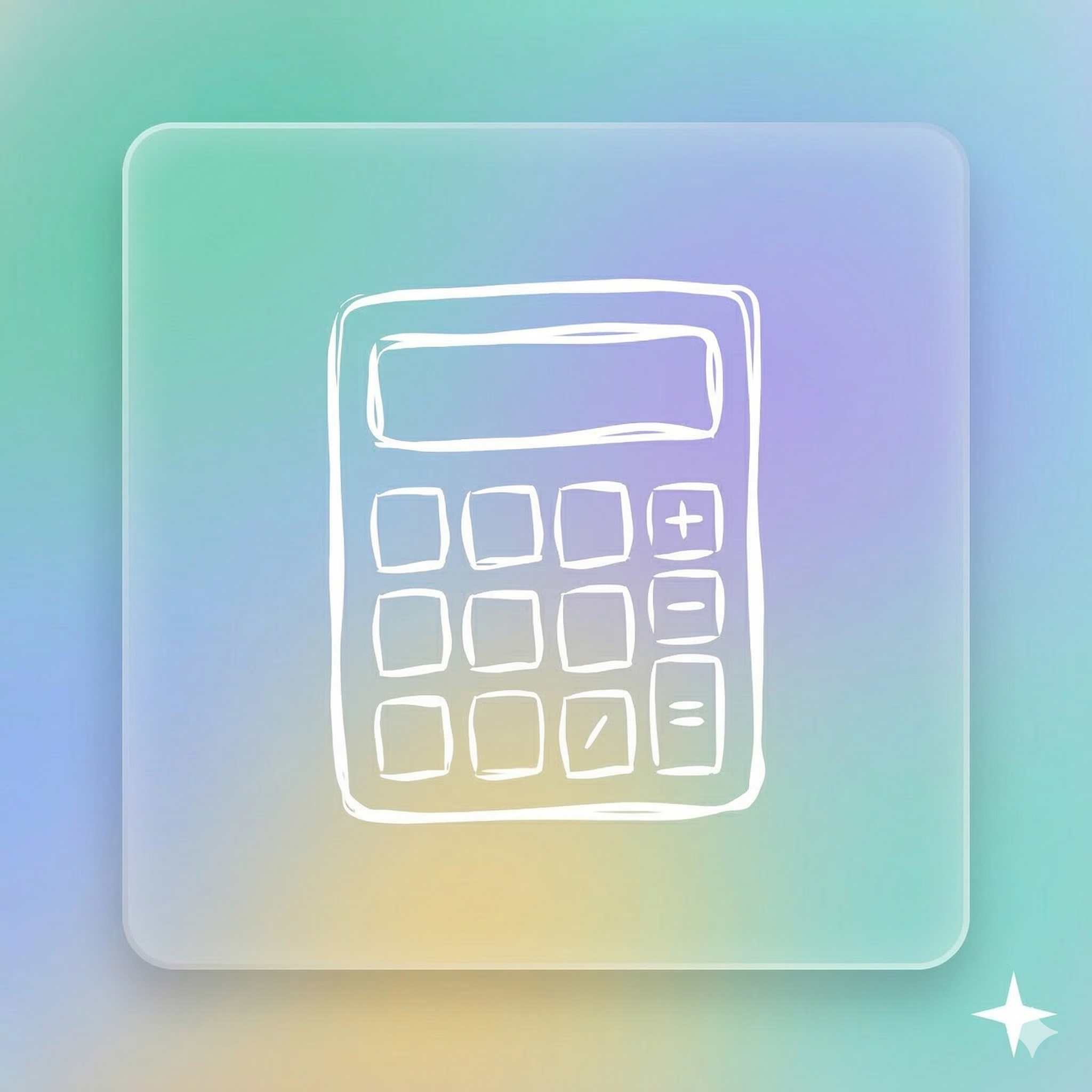 Calculator graphic with colored background
