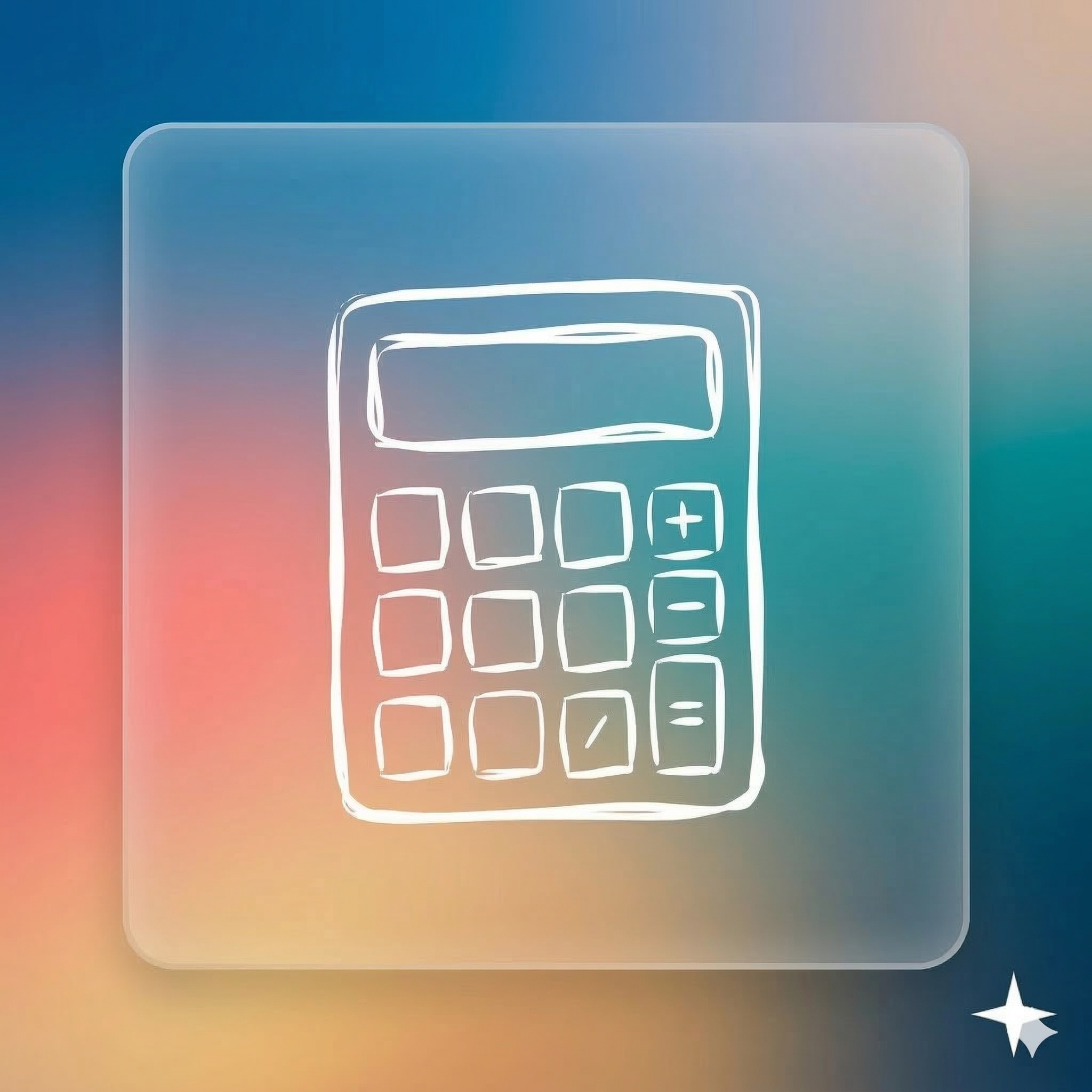 Calculator graphic with colored background