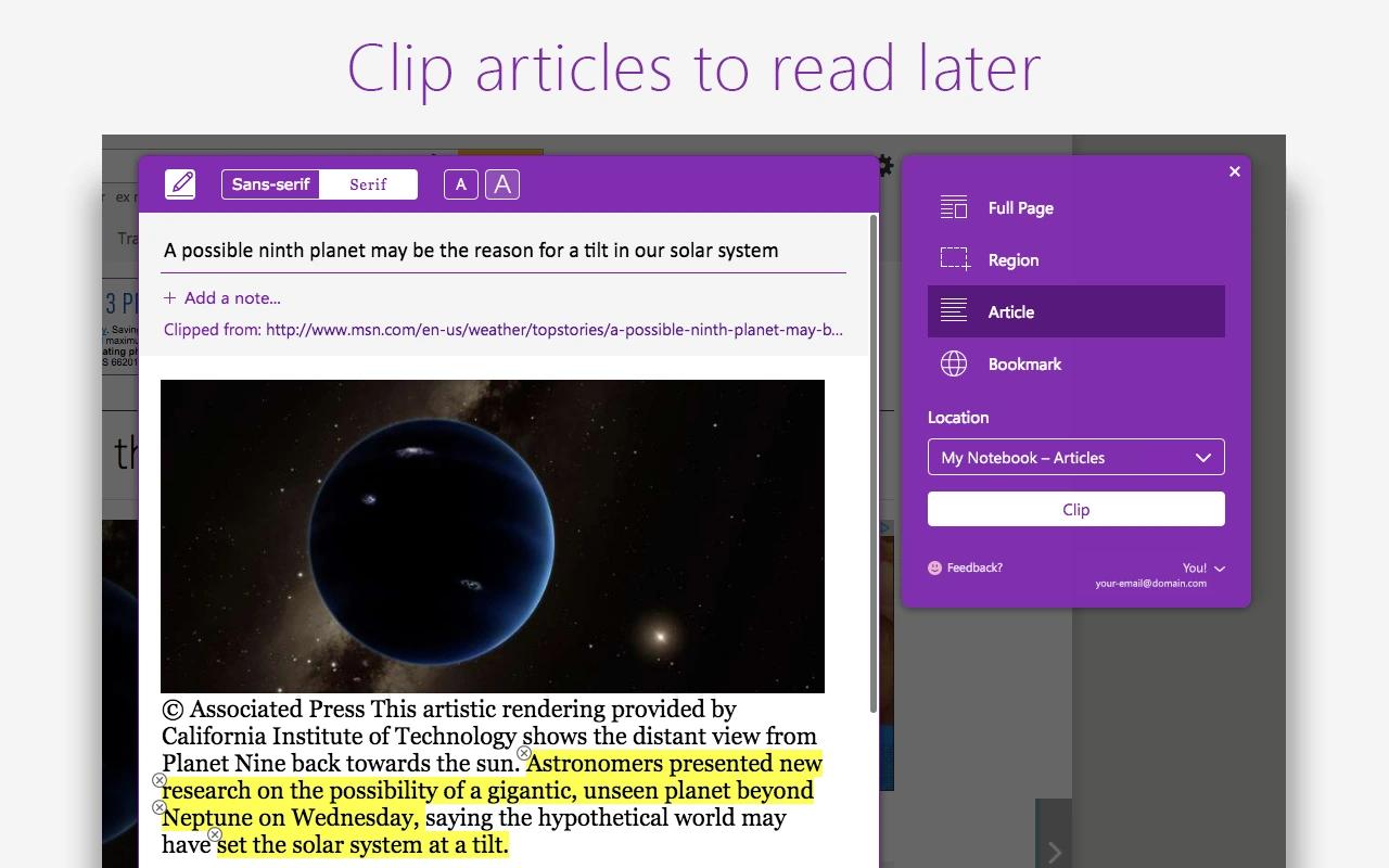 Gallery image 3 - OneNote Web Clipper