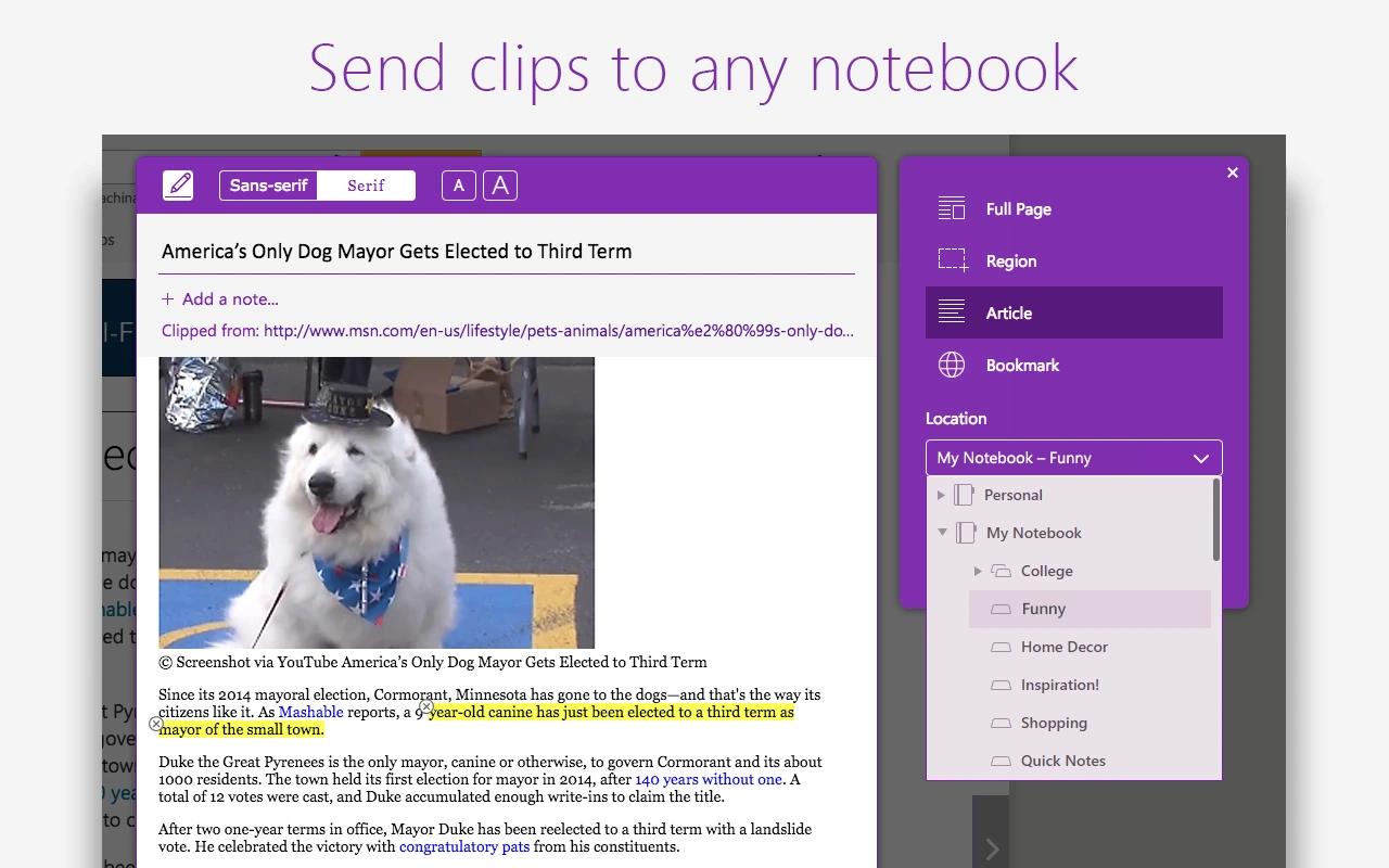 Gallery image 2 - OneNote Web Clipper