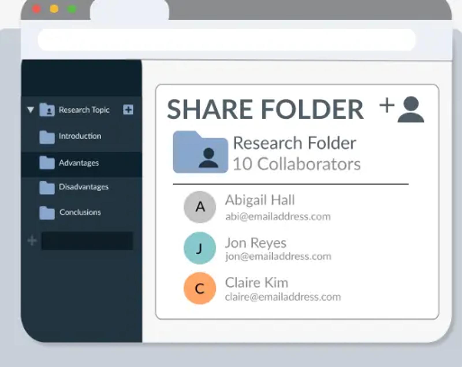 Share folders with your co-workers