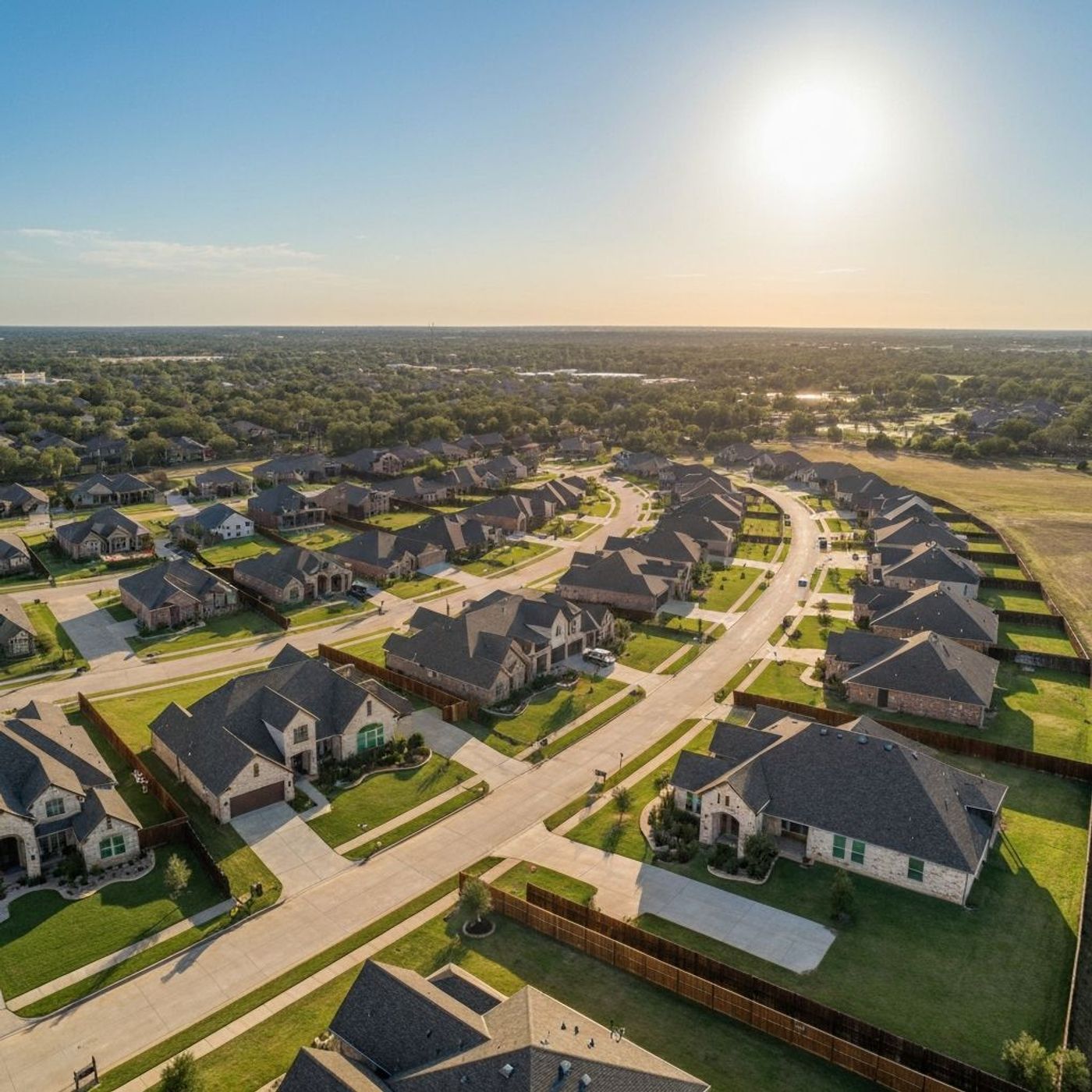 Arial view of residential neighborhood