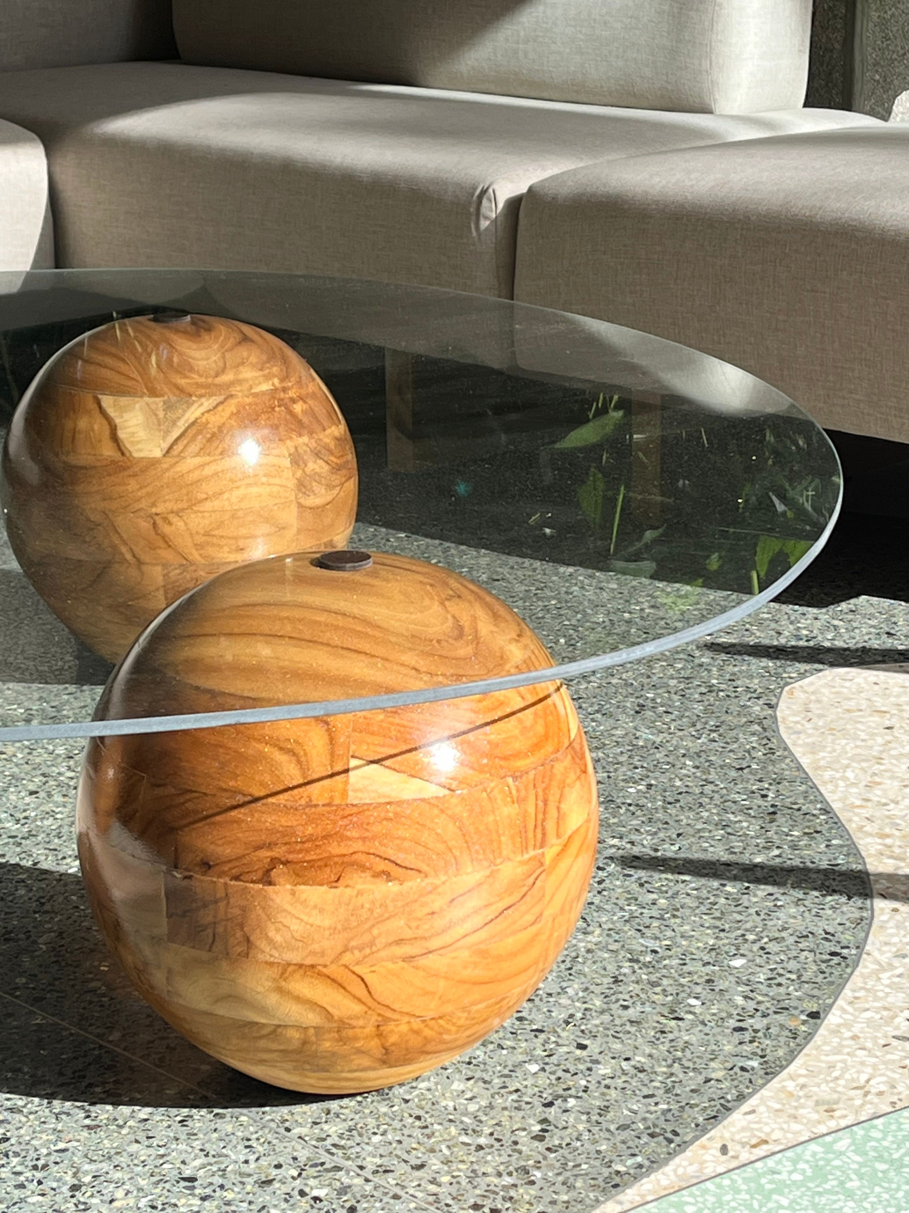 Mesa esferas de teca — 2
