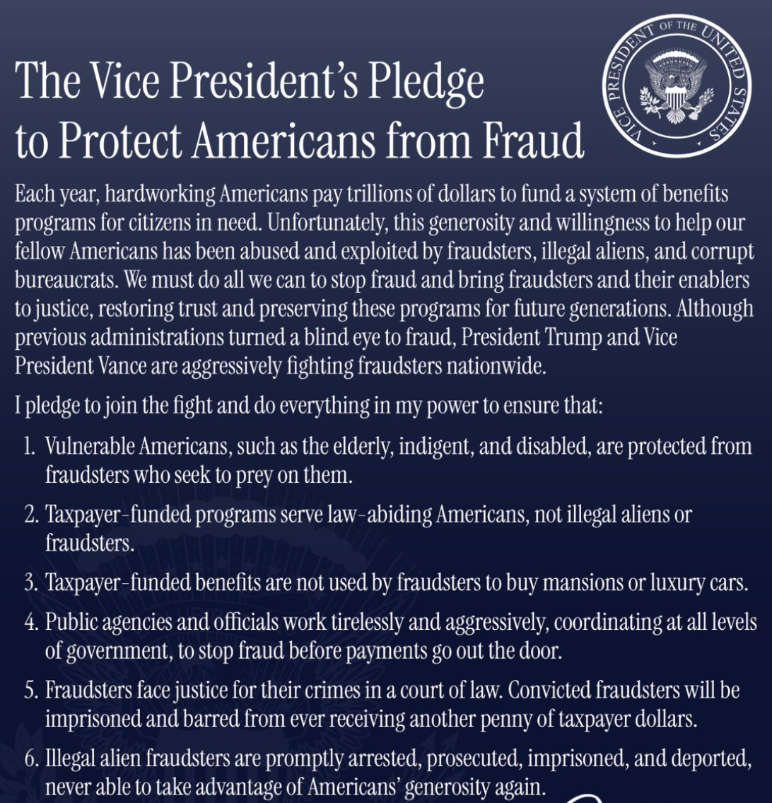  President Mike Howell Signing the Vice President's Pledge to Protect Americans from Fraud