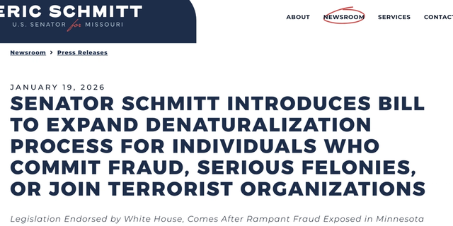 Oversight Project Endorses Senator Schmitt’s Critical Denaturalization Efforts