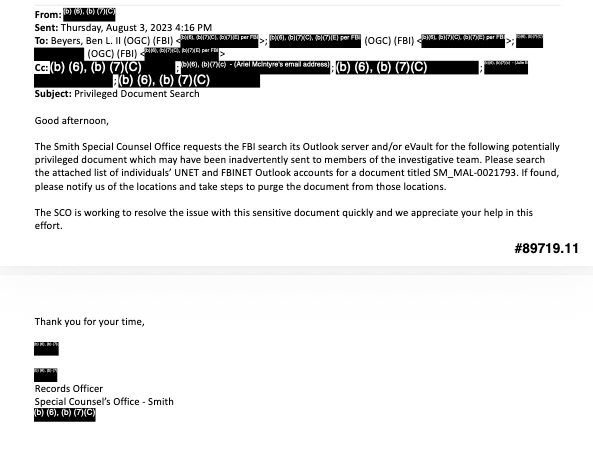 Oversight Project Releases New Records from Jack Smith’s Office, Contradicting Sworn Senate Testimony