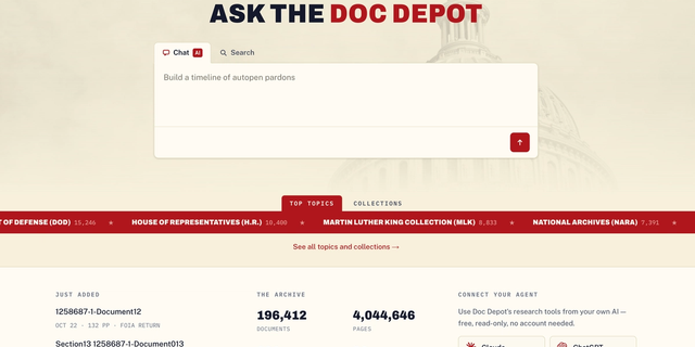 Oversight Project Empowers Citizen Investigators with DocDepot AI Toolkit