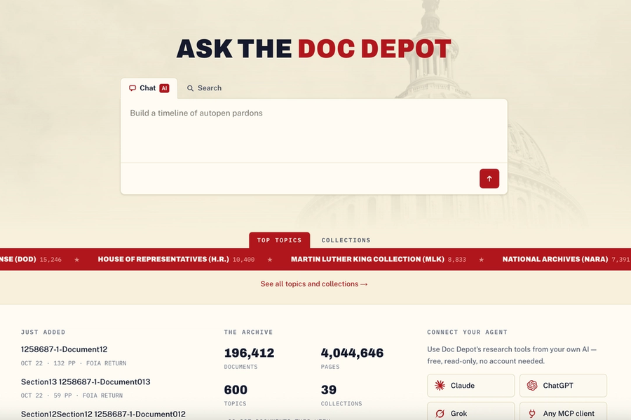 Oversight Project Empowers Citizen Investigators with DocDepot AI Toolkit
