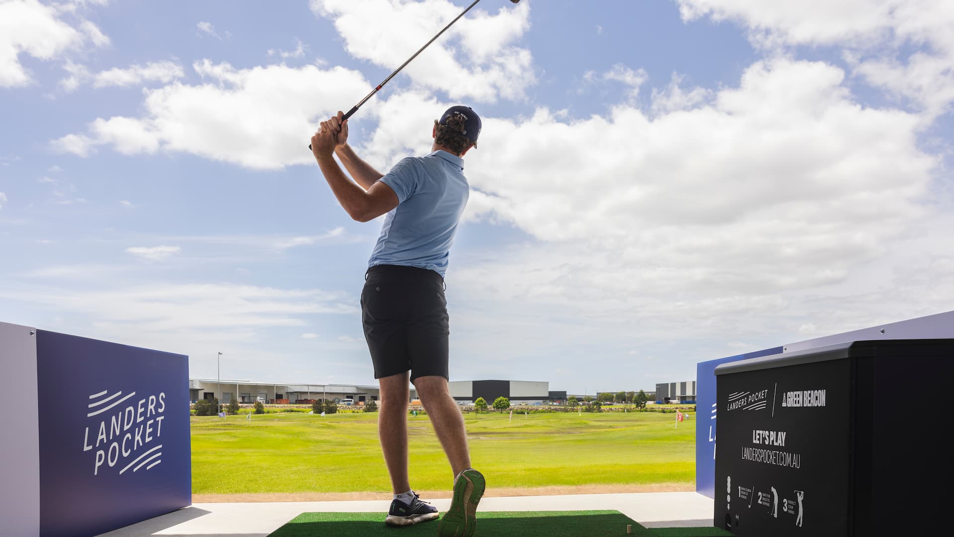 Man swinging golf club