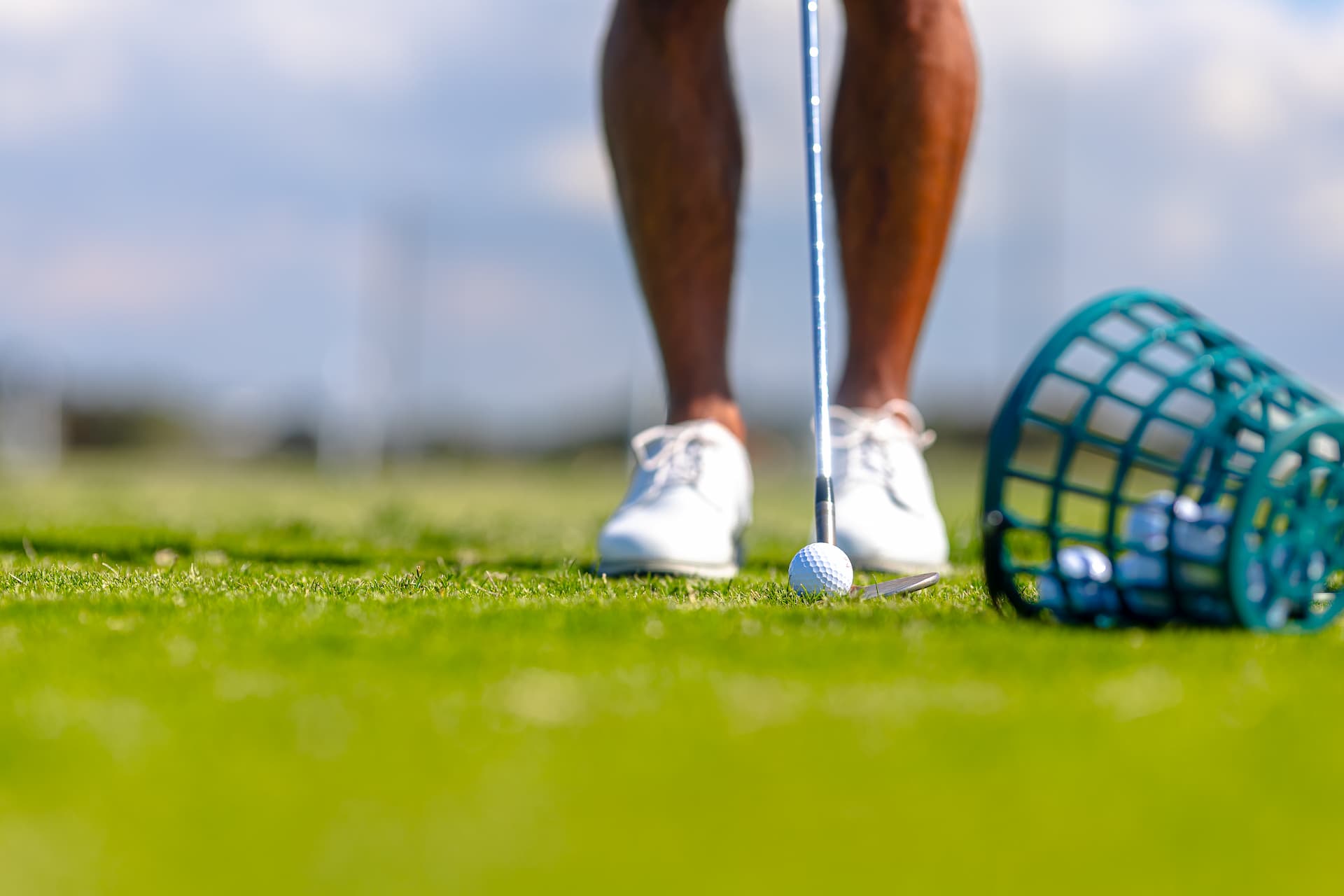 Man swinging golf club