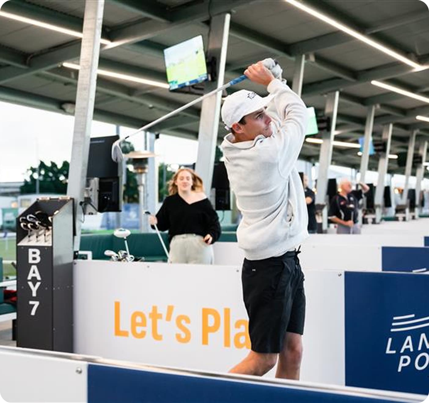 Man swinging golf club