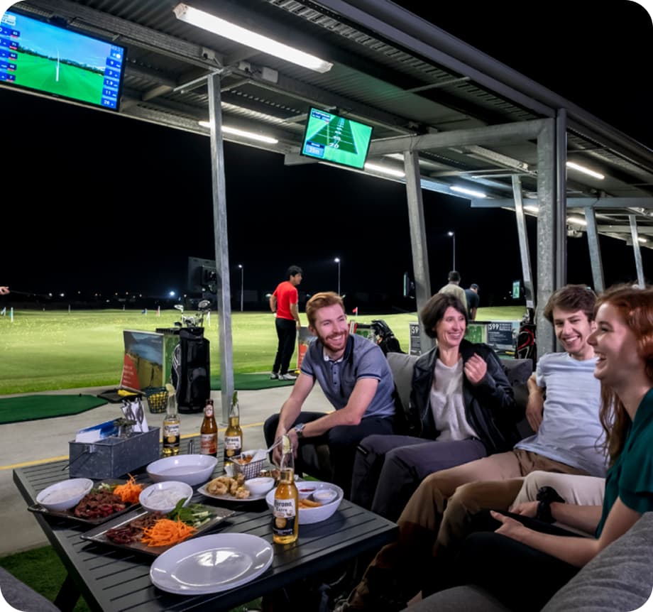 People with empty plates and some beers talking