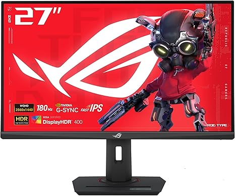 ASUS ROG Strix 27” QHD (2560x1440) HDR400 USB-C Gaming Monitor (XG27ACS), 180Hz,1ms, Fast IPS, 133% sRGB, Extreme Low Motion Blur Sync