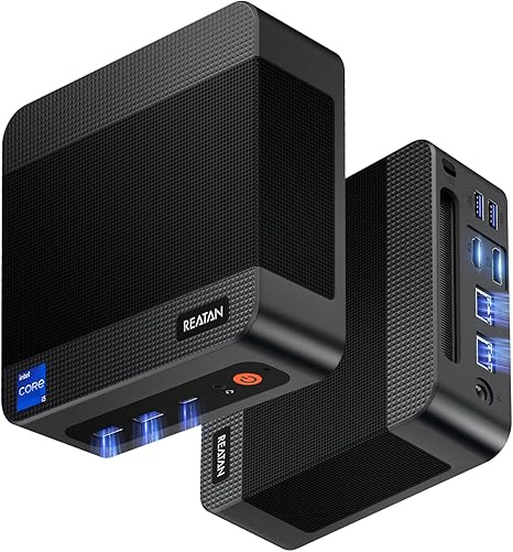 Reatan S6 Mini PC Intel Core i5 12450H(8C/12T,Turbo 4.4GHz), 16GB DDR4 512GB 3200 MHz NVMe SSD Gaming PC, Dual RJ45 LAN, 4K Triple Display, Mini Desktop Computer, WiFi6/BT5.2