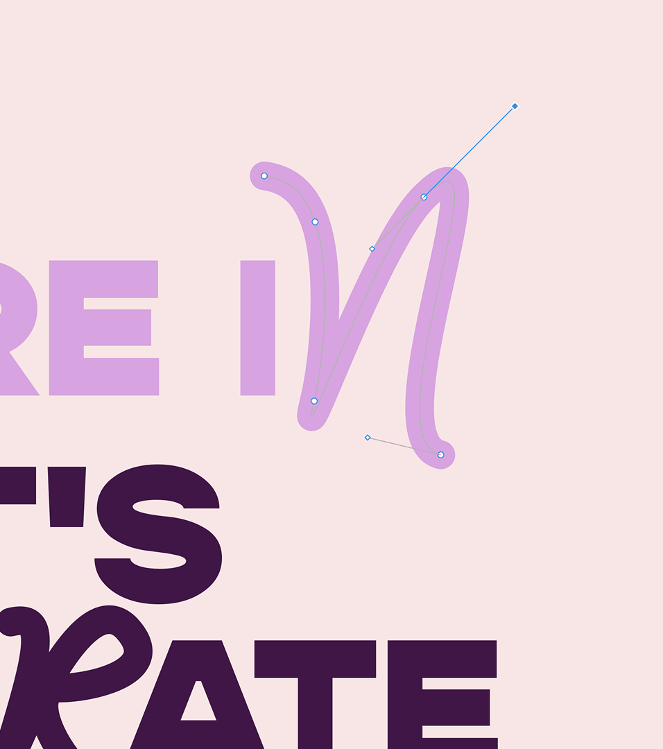 using the pen tool to draw an N letter