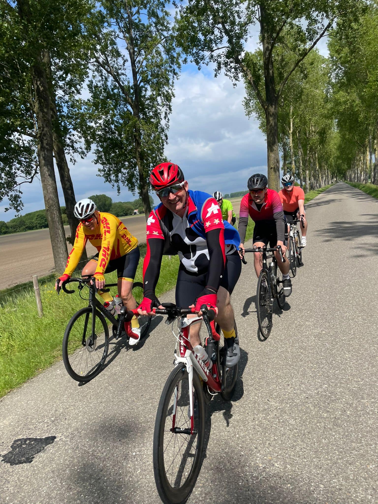 A group of riders out on the road together