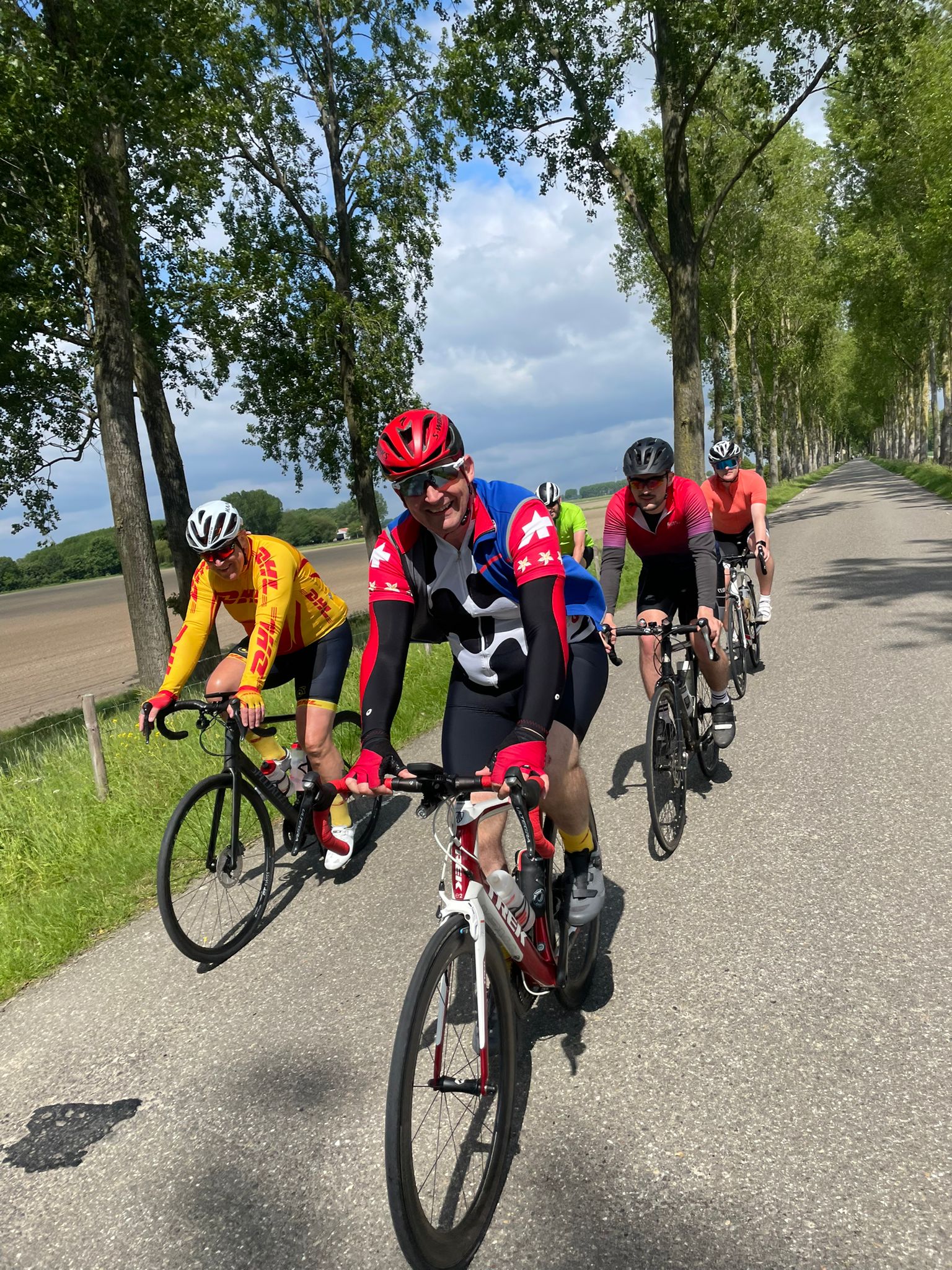 Cycling along a path 