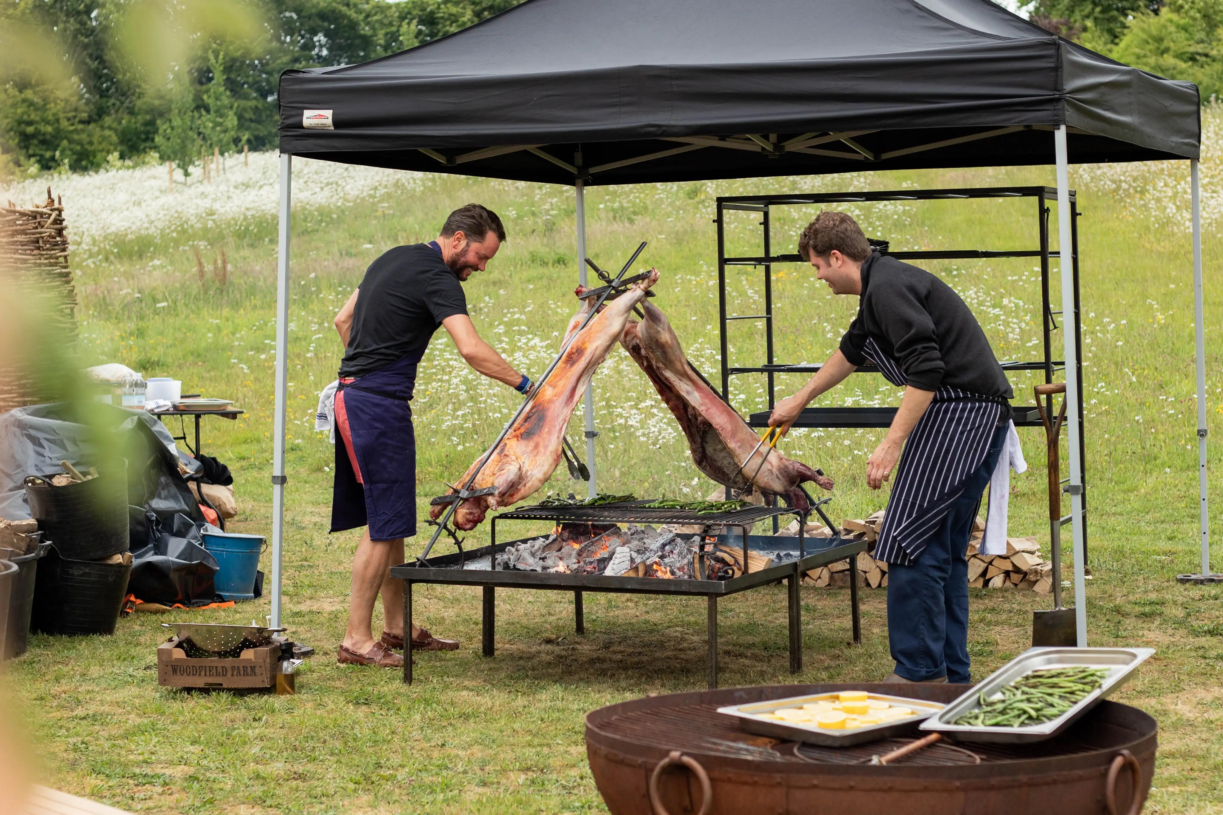 Ben and rob double lamb fire pit