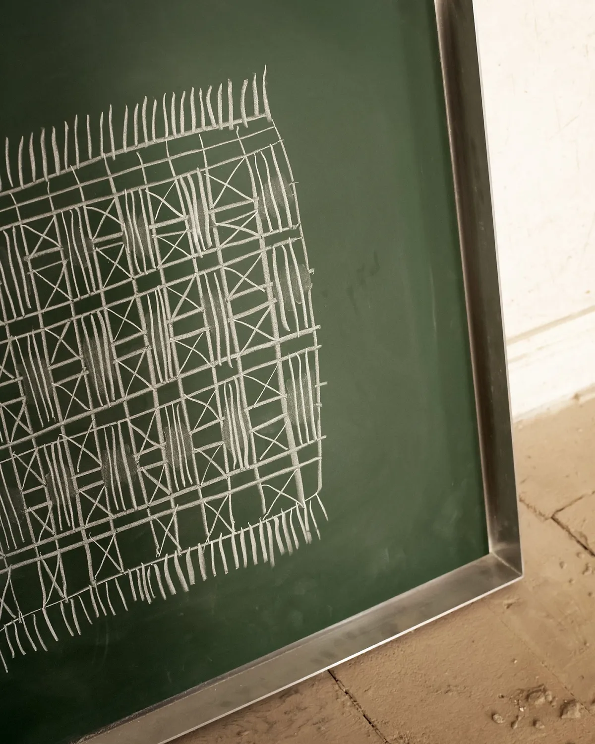 Chalk pattern drawn on a green board