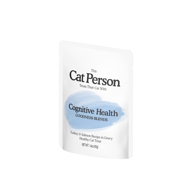 Pouch of Cat Person Cognitive Health Goodness Blends healthy cat treat