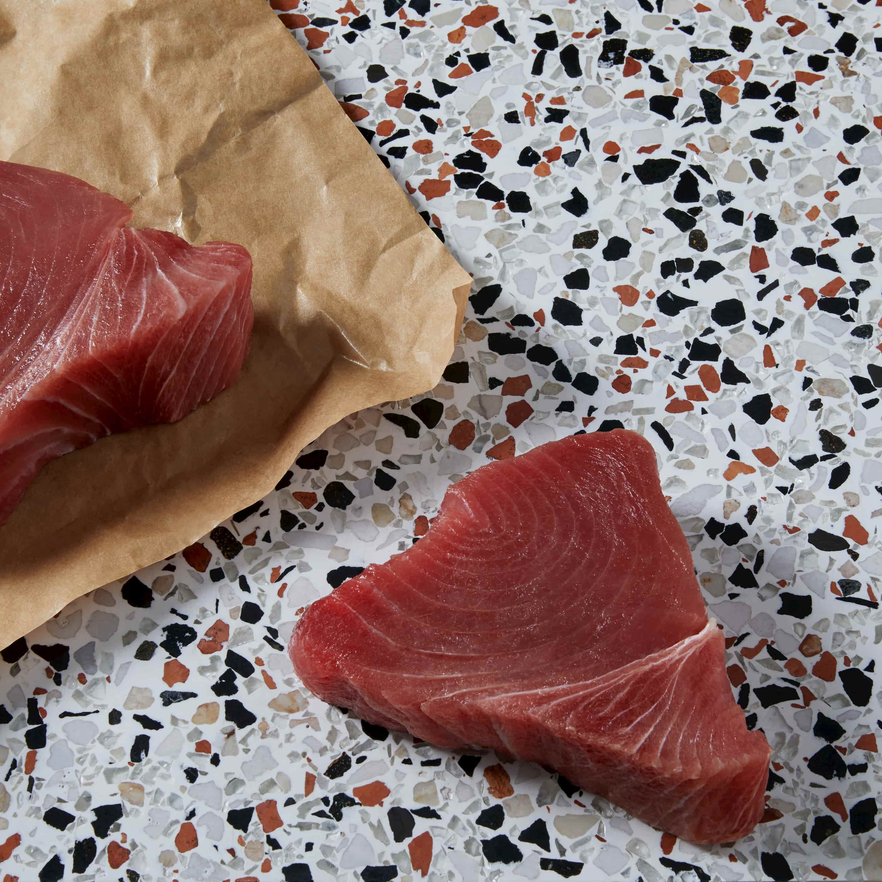 two raw tuna fillets