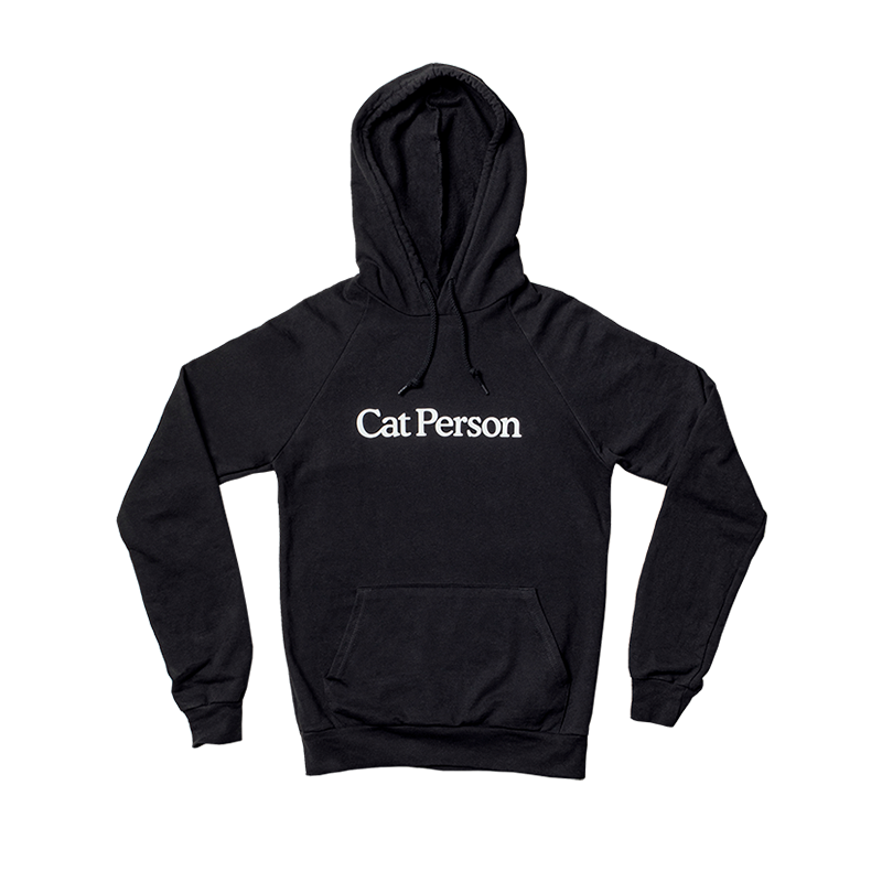 A hoodie with the words Cat Person on the front