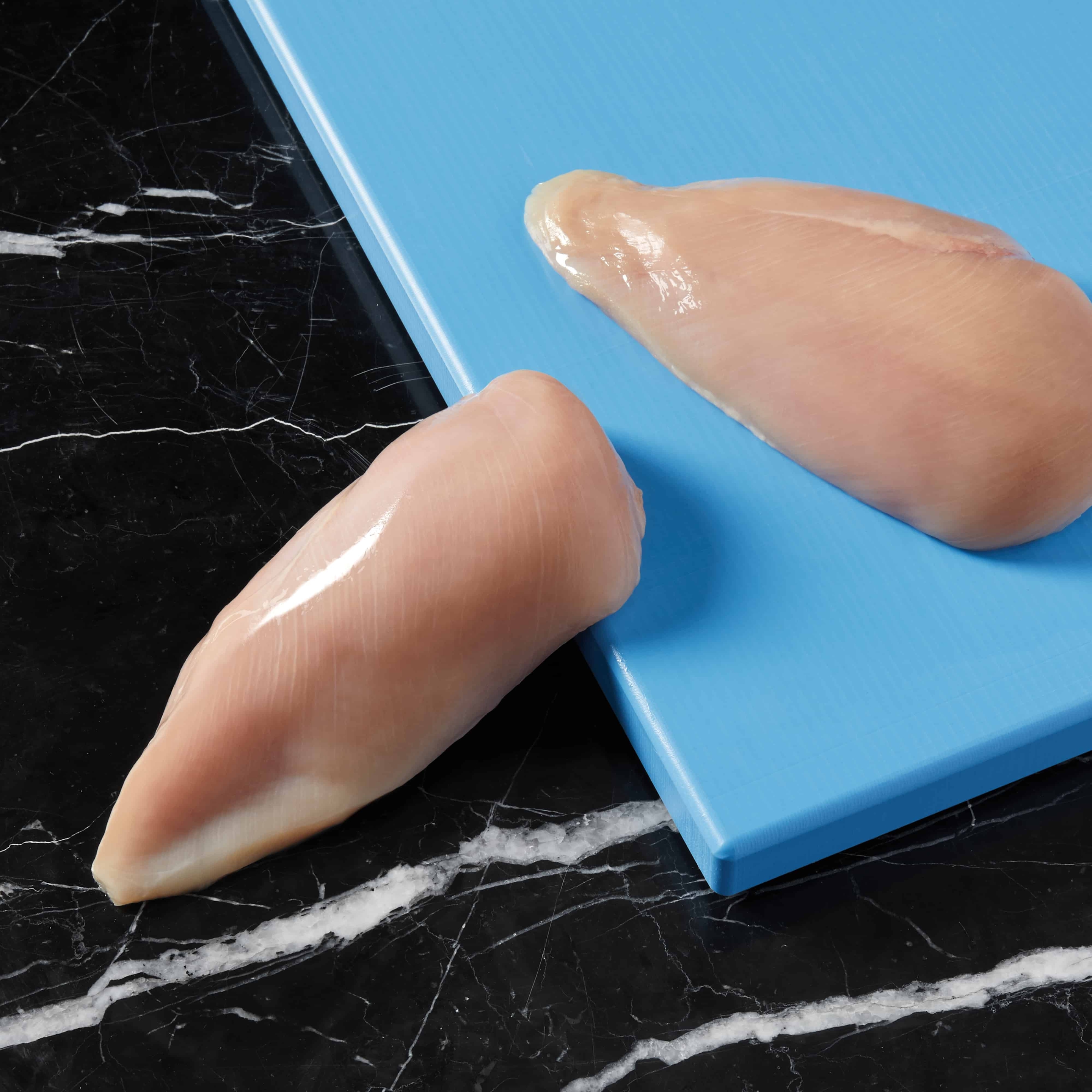 Two raw chicken breasts