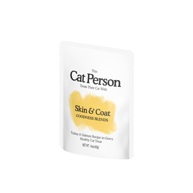 Pouch of Cat Person Skin & Coat Goodness Blends healthy cat treat