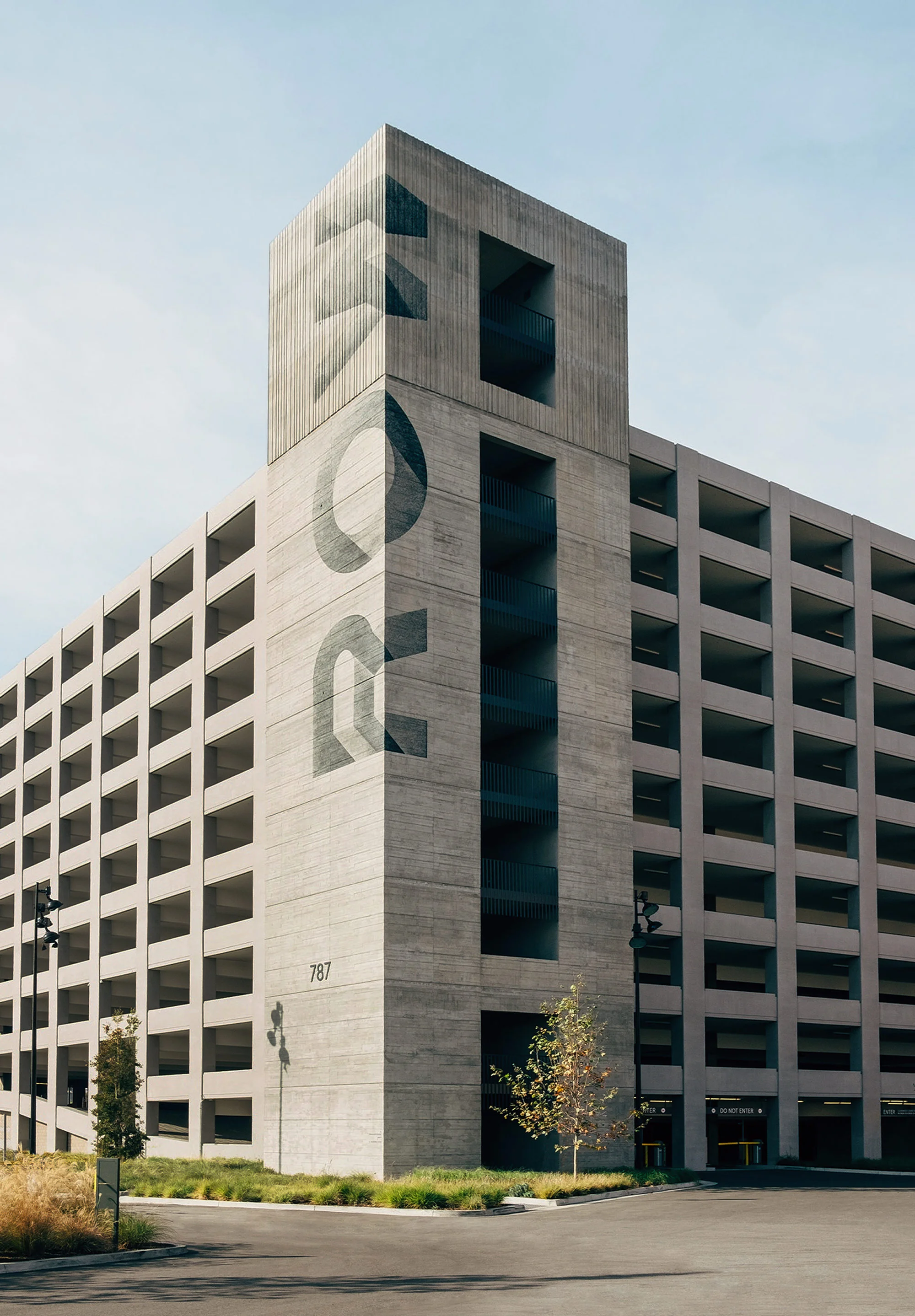 Row DTLA building exterior with custom logo, branding by RoAndCo