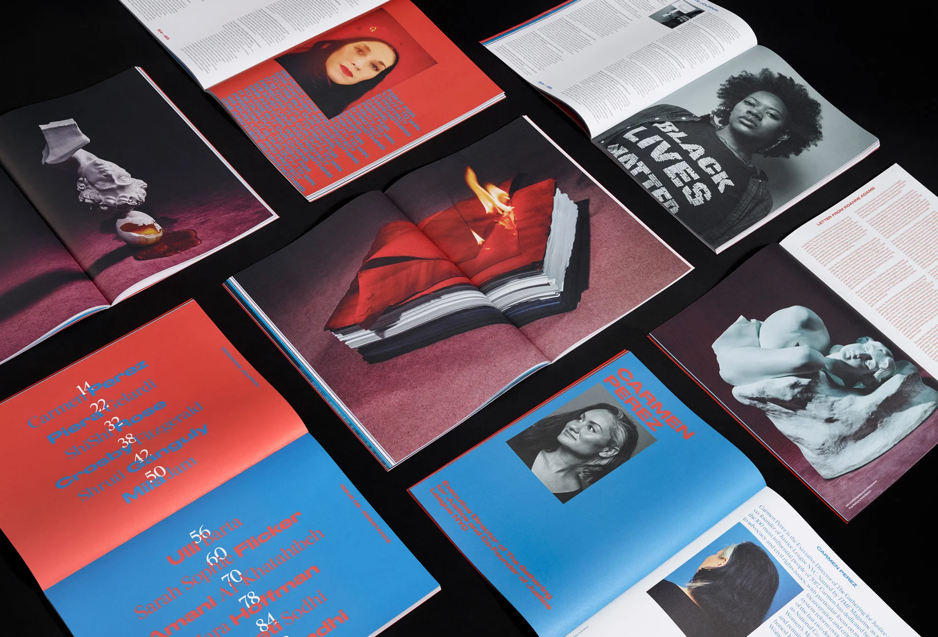 Romance Journal Issue 02 Resistance interior spreads. Publication design, art direction, print design, edited by RoAndCo.
