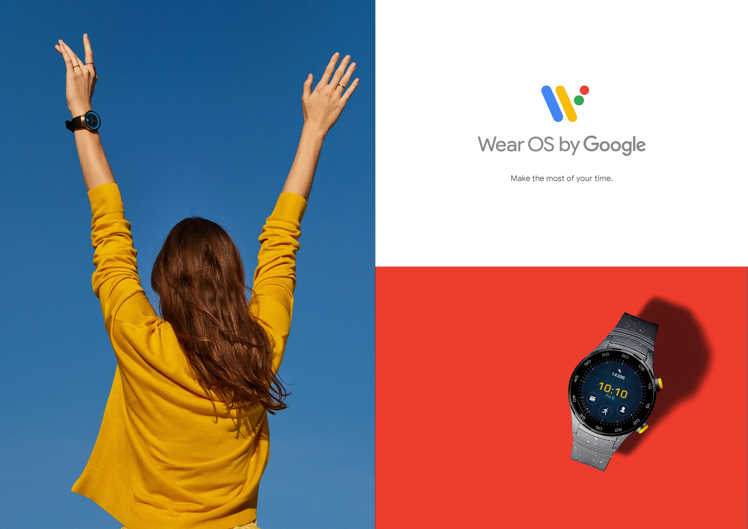 Wear OS by Google Campaign ad, make the most of your time. Design by RoAndCo