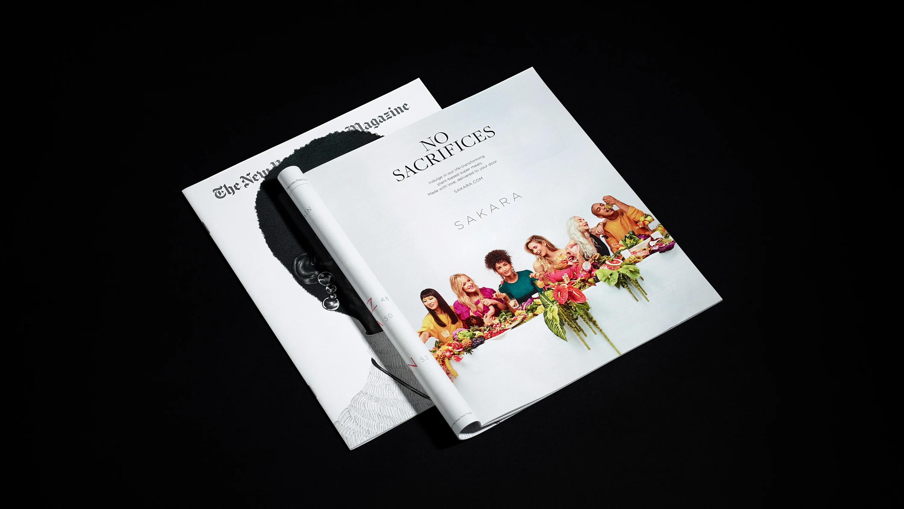 Sakara No sacrifices full-page ad in New York Times Magazine. Campaign Art direction by RoAndCo