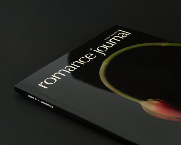 Romance Journal Issue 01 Emotions cover. Publication design, art direction, print design, interviews by RoAndCo.  