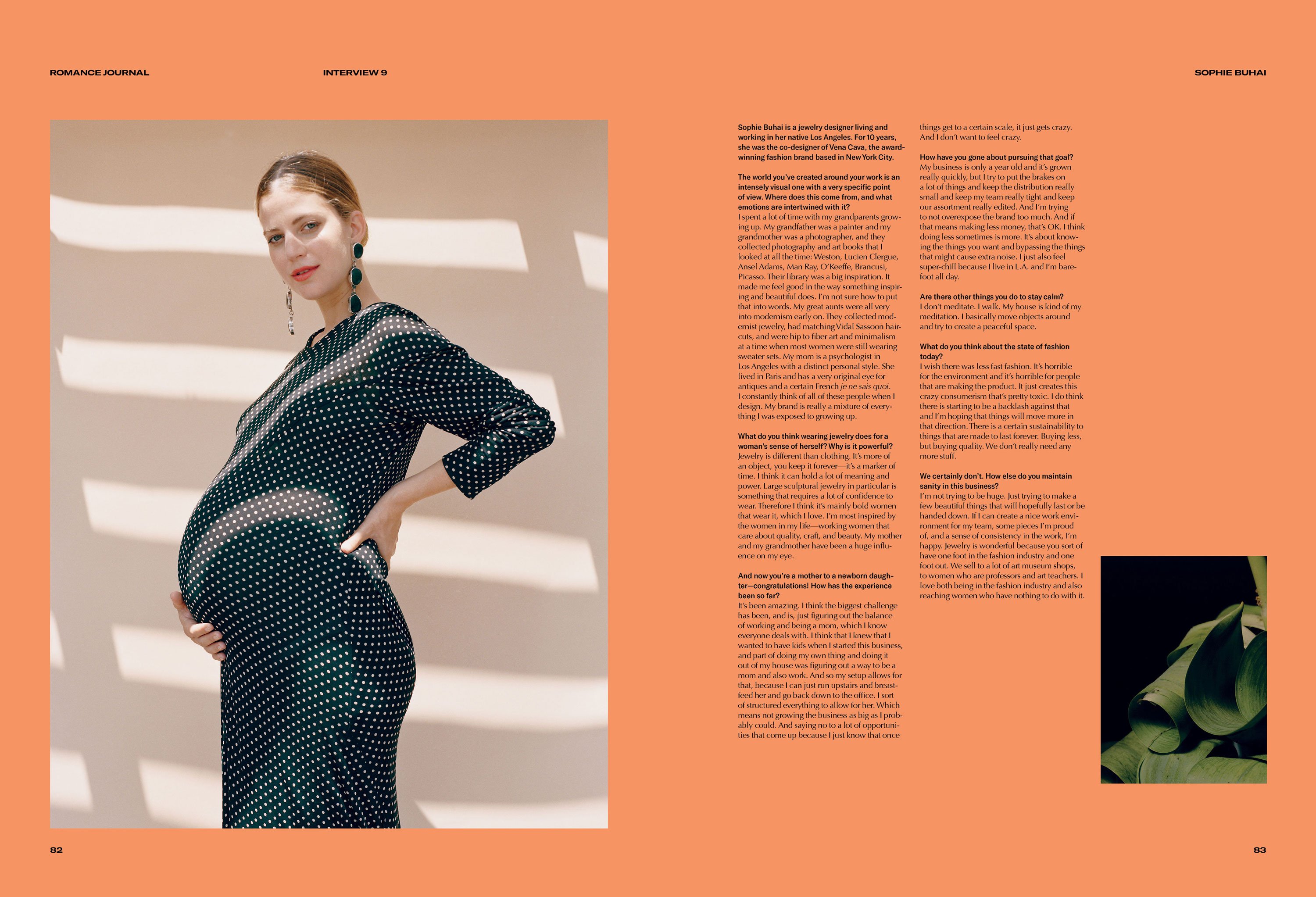 Sophia Buhai portrait for Romance Journal Issue 01. Publication design, art direction, print design, interviews by RoAndCo.  